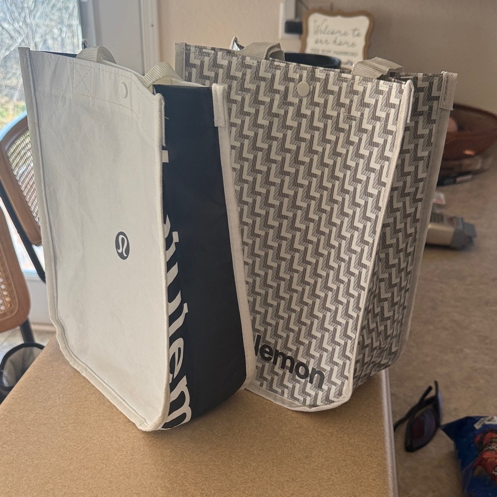 lululemon athletica Black and White Patterned Tote